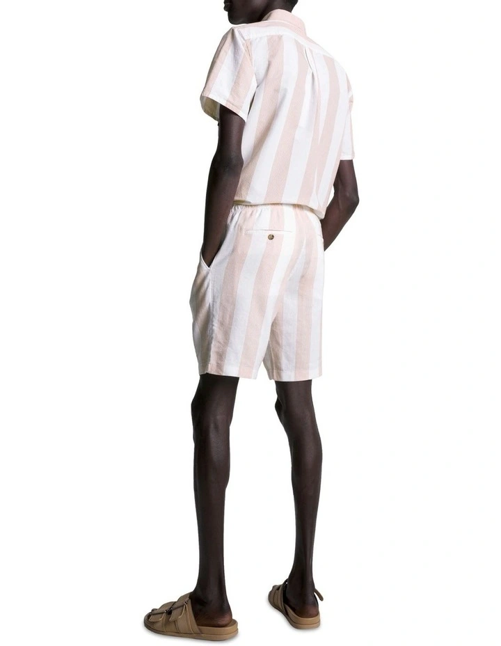 Harlem Crafted Stripe Shorts in Peach Dusk