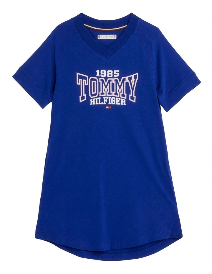 Girls 8-16 1985 Collection Varsity T-Shirt Dress in Blue