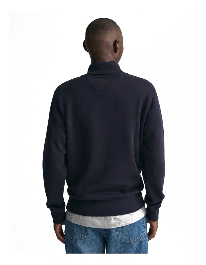 Sacker Rib Half-Zip Sweatshirt in Evening Blue