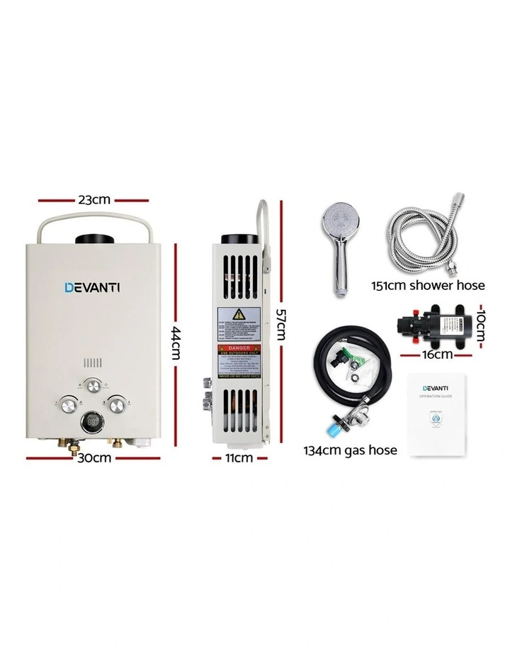 Outdoor Gas Hot Water Heater Portable Shower GWH-LPG-8L-SW-BG-DI-PUMP