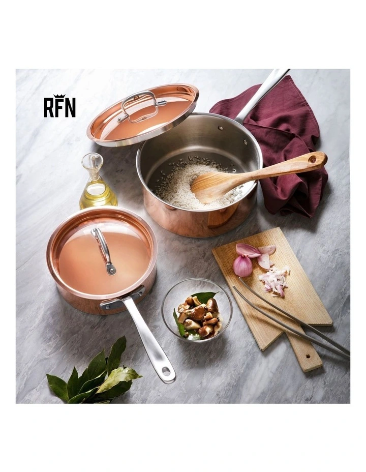 Stainless Steel Induction Open Skillet 26cm in Copper