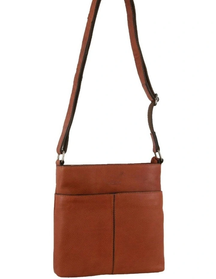 Nappa Leather Cross-Body Bag in Cognac