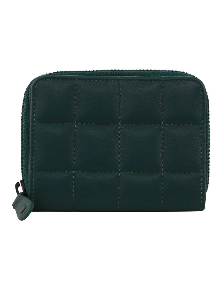 Italian Pleated Leather Press Stud Wallet in Zirkon