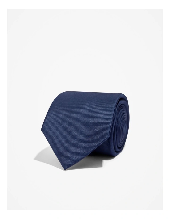 Silk Textured Tie in Navy