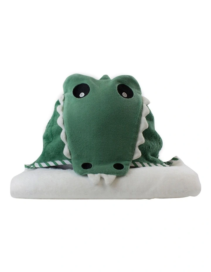 Aussie Animals Crocodile Novelty Hooded Towel in Green