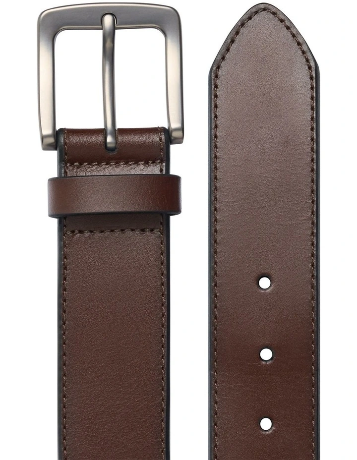 Drew Genuine Leather Belt in Chocolate