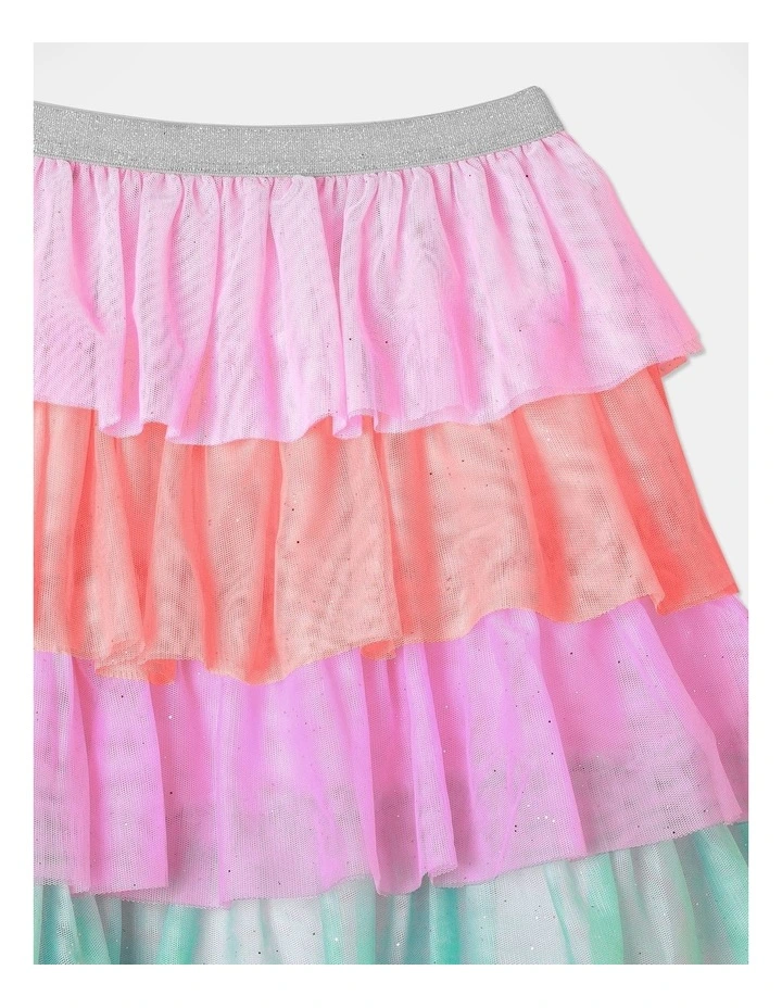 Tiered Tulle Skirt in Rainbow