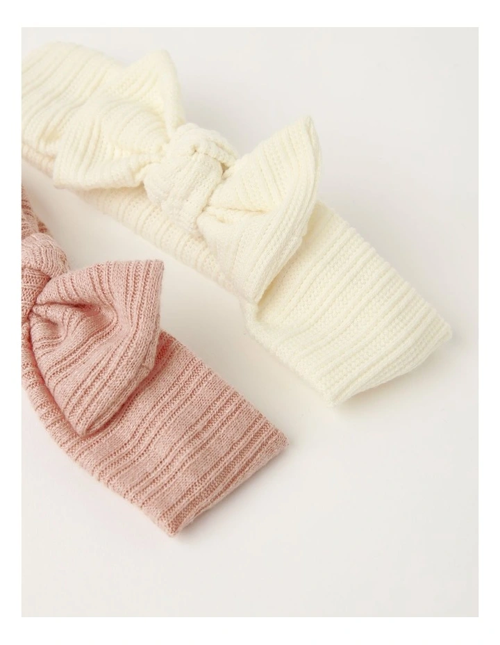Baby Headband 2 Pack Stretch Bows In Assorted