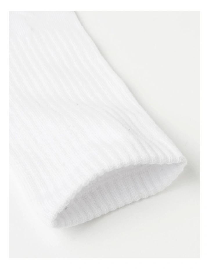 Logo Sports Crew Sock 3 Pack in White