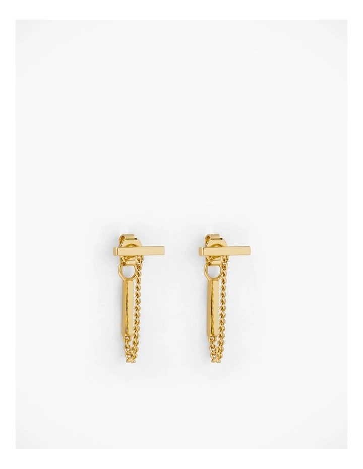 Bar Chain Stud in Gold