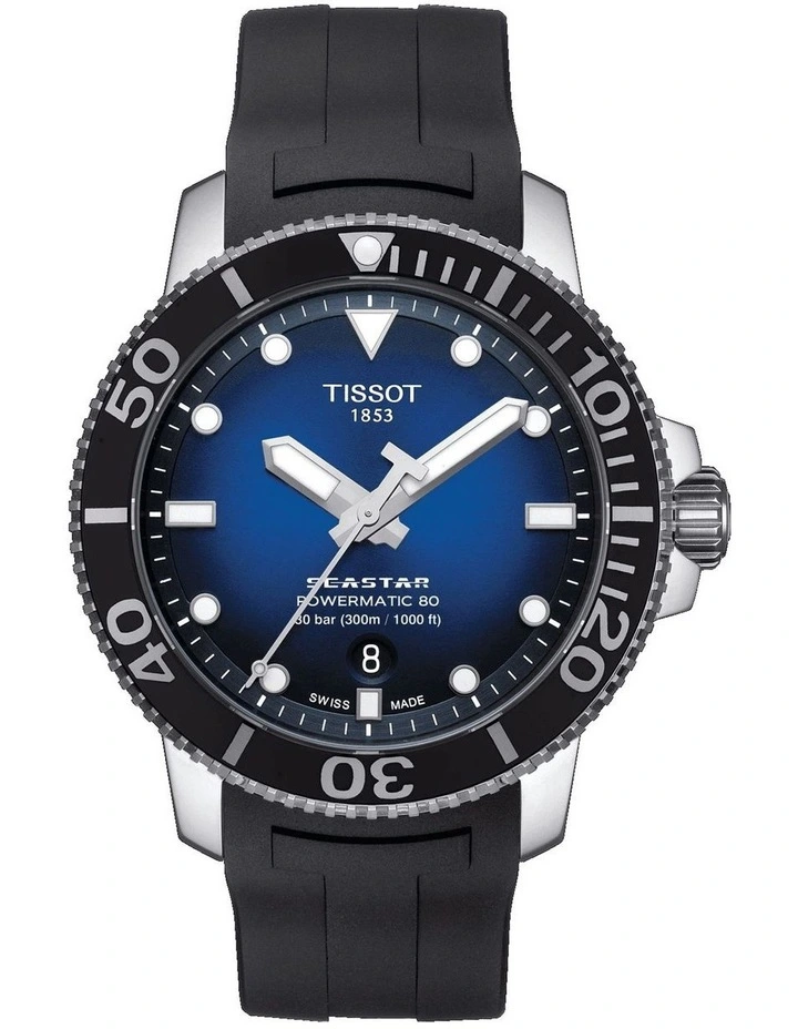 Seastar 1000 Powermatic 80 T1204071704100 Automatic Watch in Blue