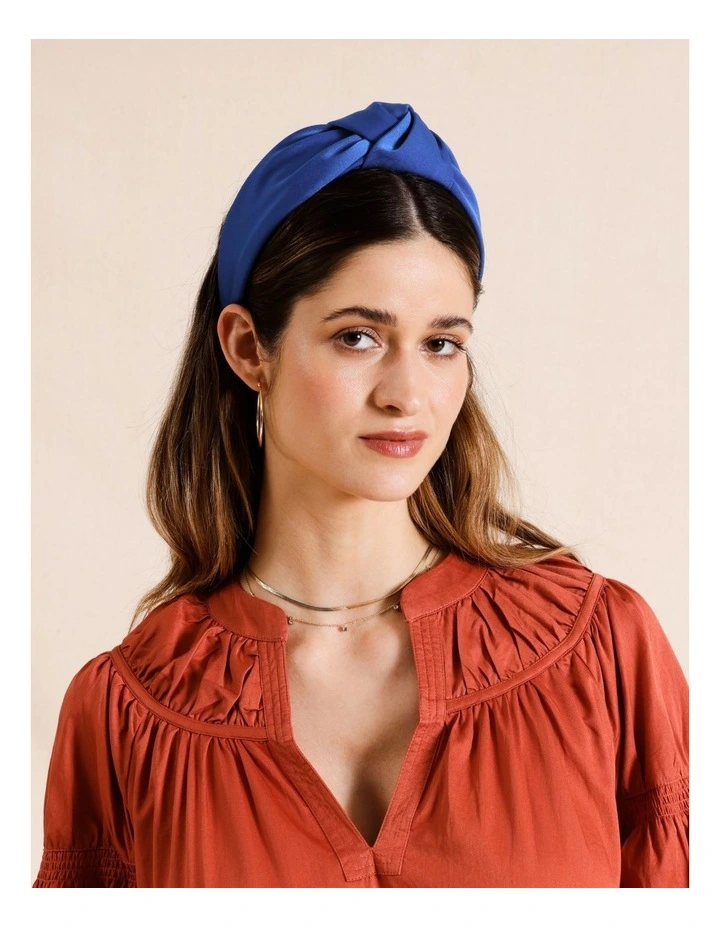 Knot Detail Headband in Cobalt