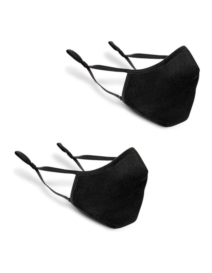 Triple Layered Black Face Mask 2 Pack
