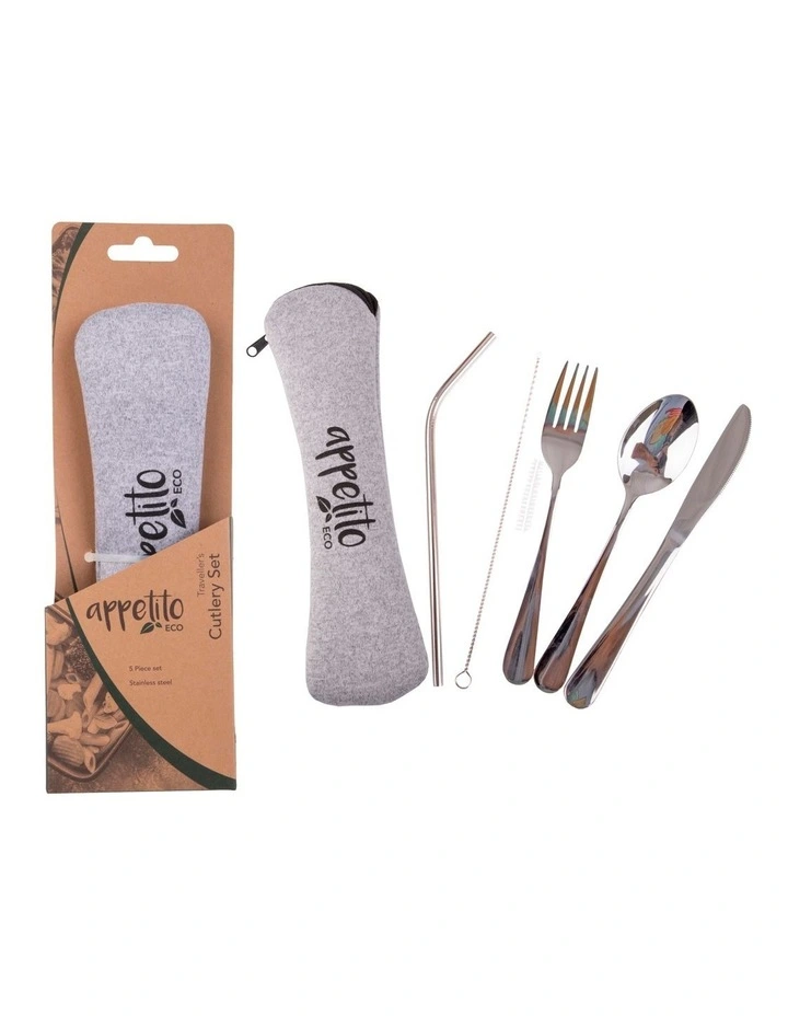 Traveller's Cutlery Set 5 Piece in Stainless Steel