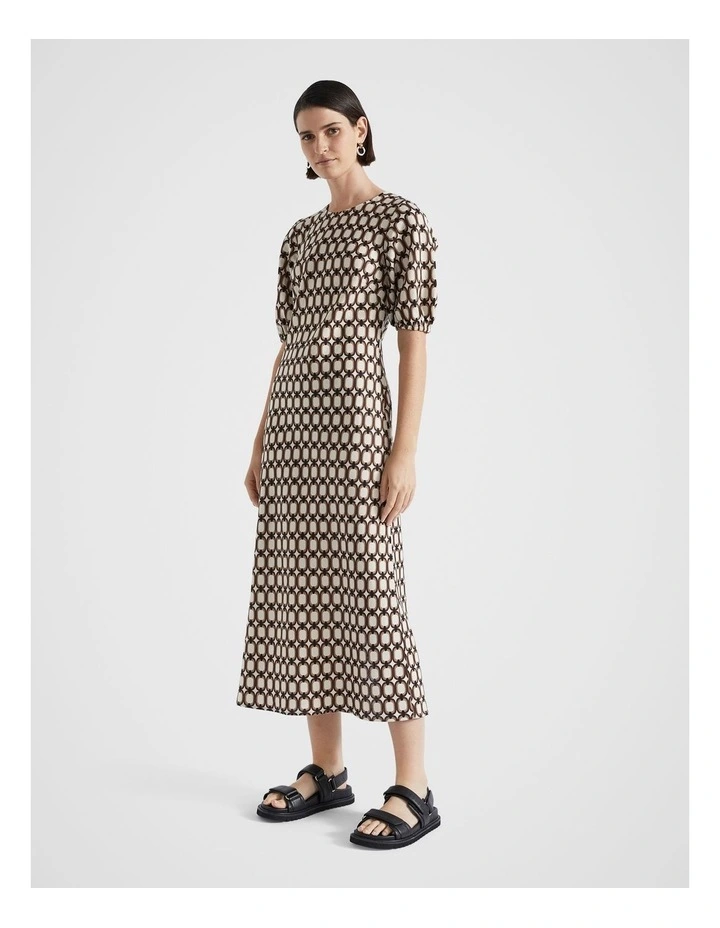 Linen Retro Slip Dress in Multi Retro