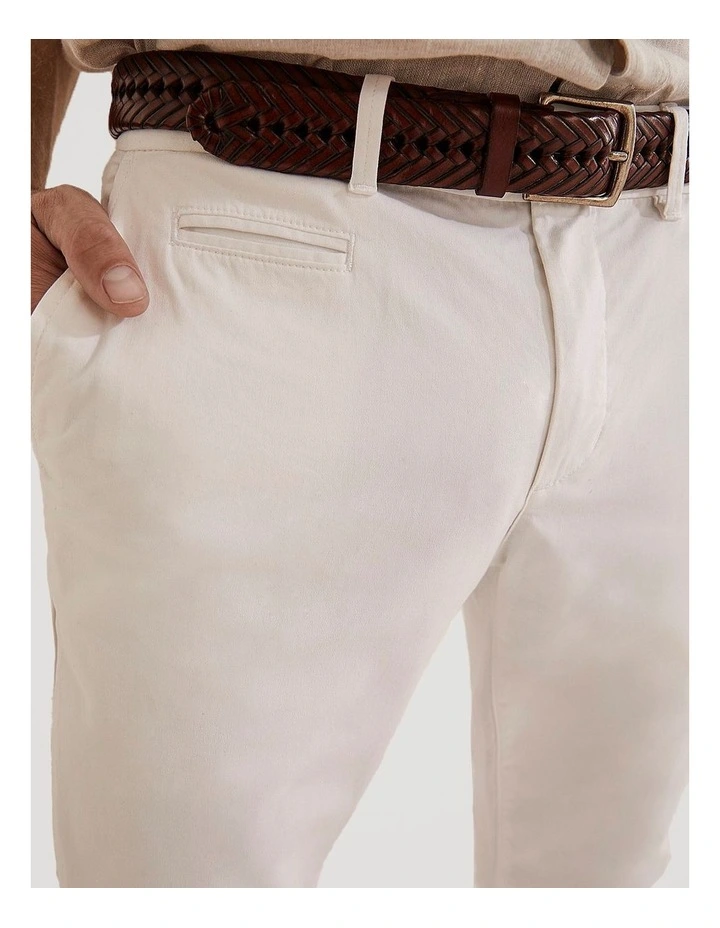 Verified Australian Cotton Slim Fit Stretch Chino in White