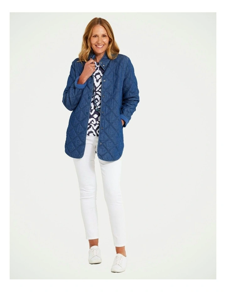 Moon Quilted Jacket in indigo
