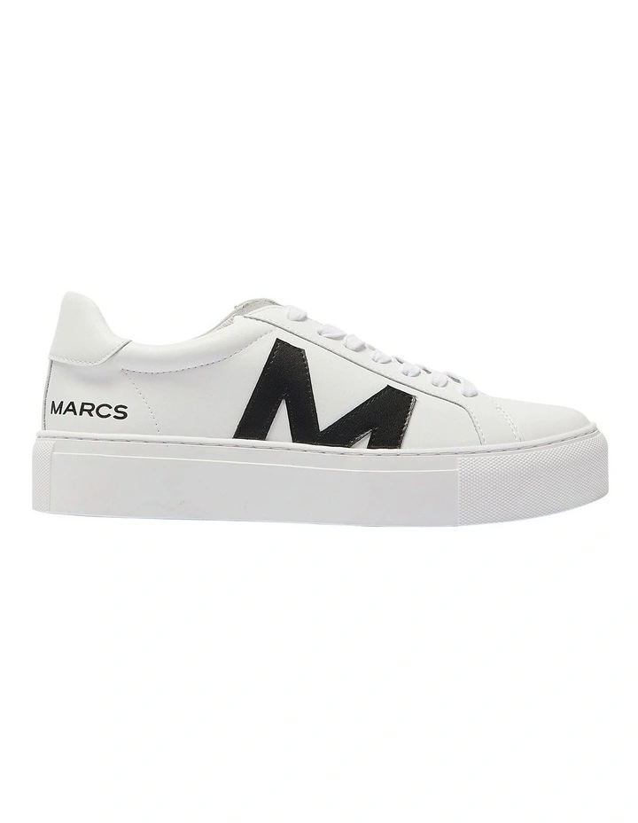 Trio Leather Sneakers in White/Black