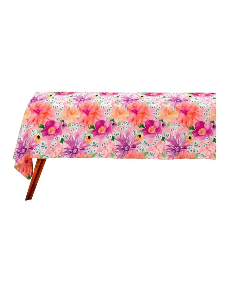 Teas & C's Dahlia Daze Cotton Rectangular Tablecloth 270x150cm in Multi