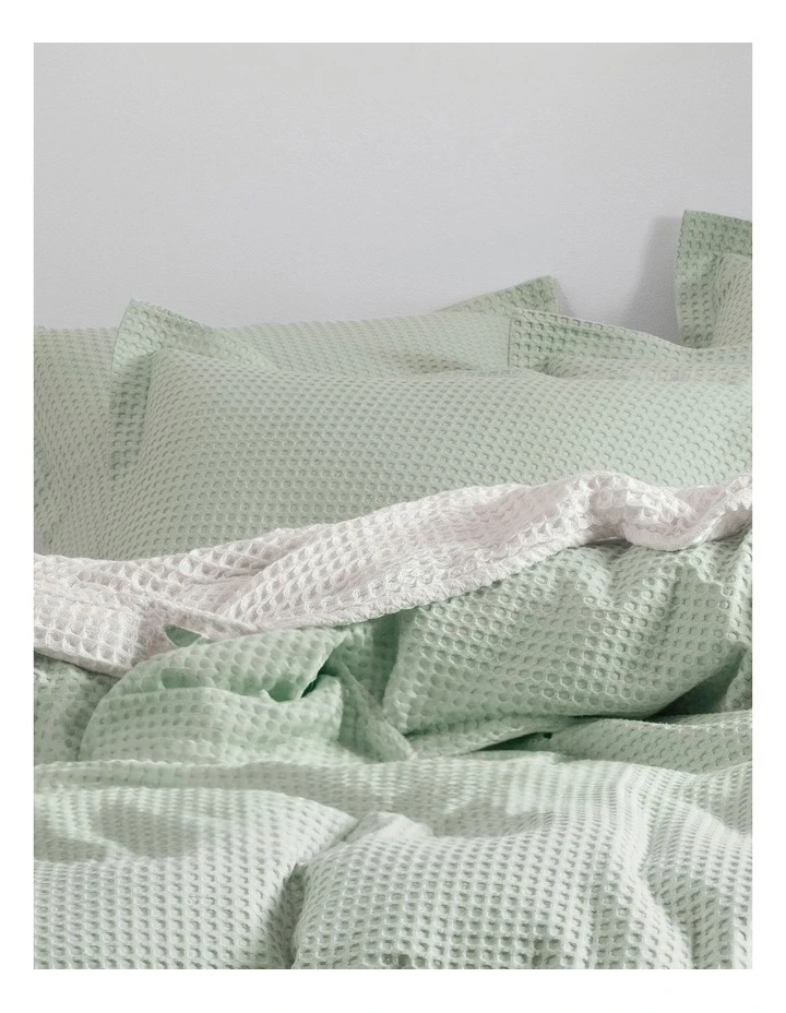 Deluxe Waffle Quilt Cover Set in Mist