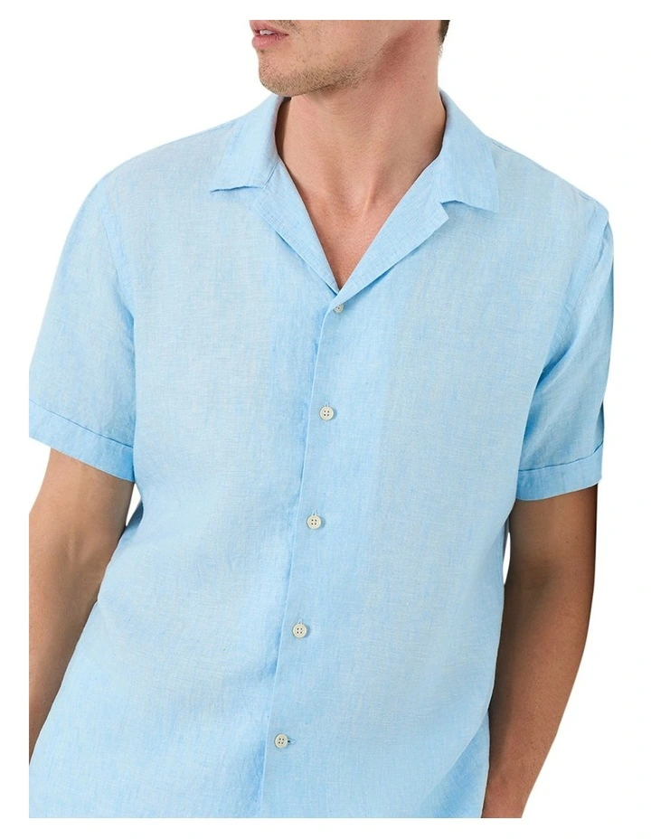 Marini Camp Short Sleeve Collar Shirt in Taormina Turquoise