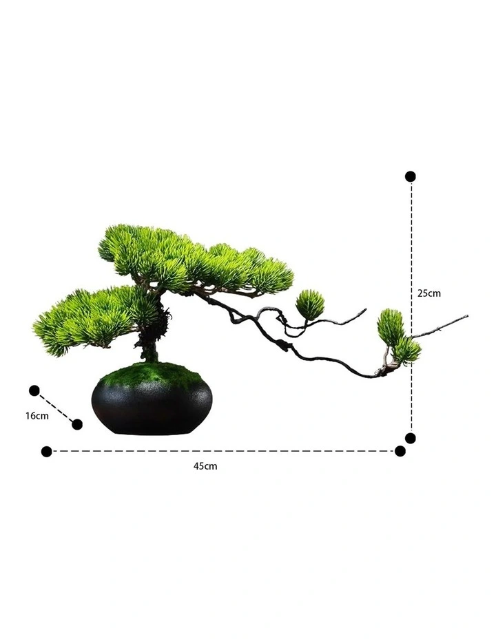 Natural Dark Green Pine Artificial Bonsai & Luxury Fragrance