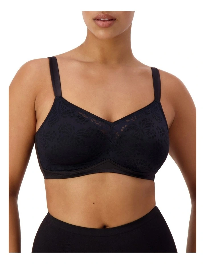 Lacy Minimiser Wirefree Bra in Black