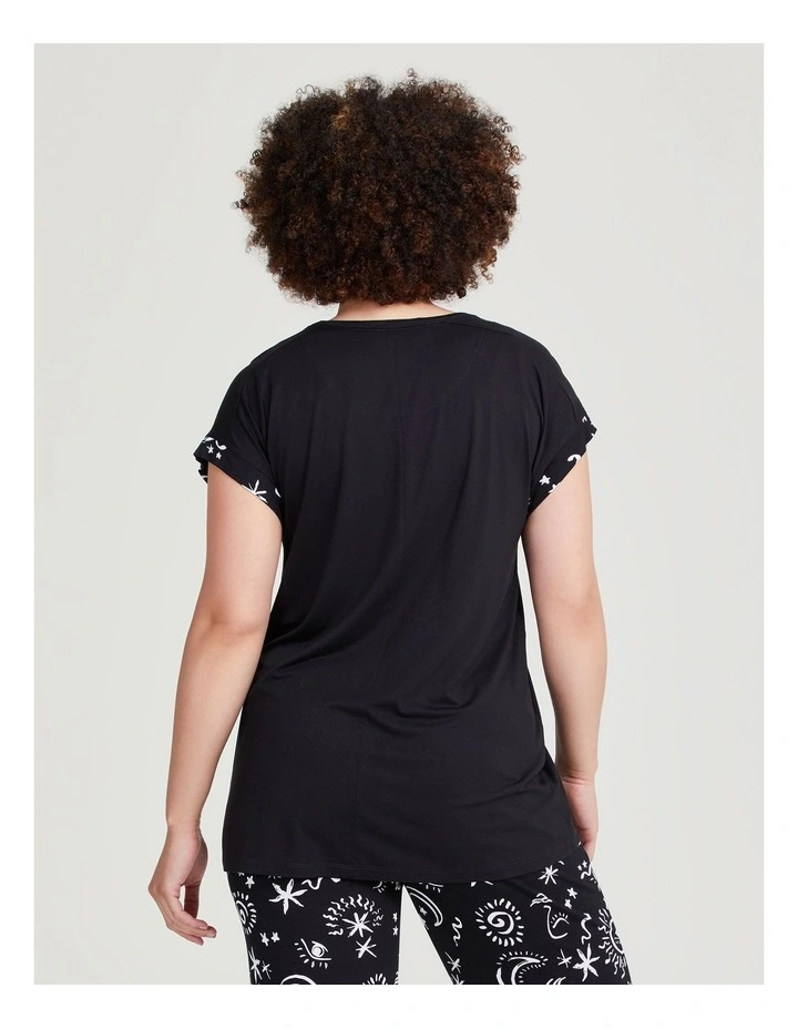 Bamboo Celestial Pyjama Top in Black