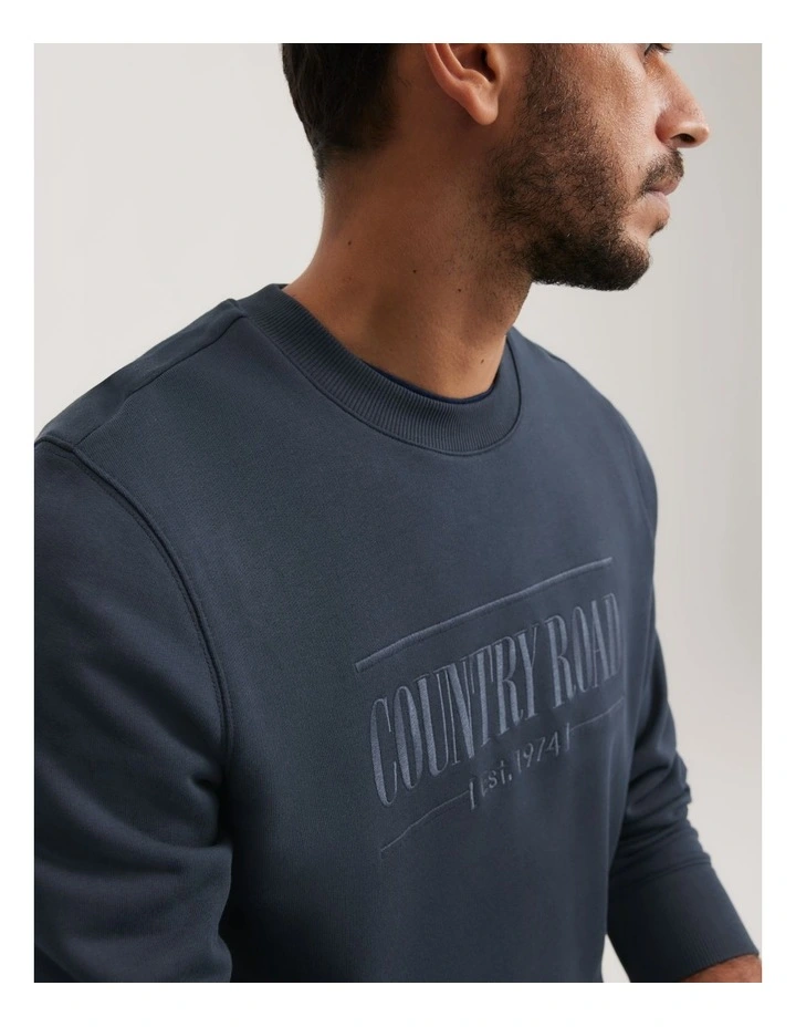 Verified Australian Cotton Heritage Sweat in Navy