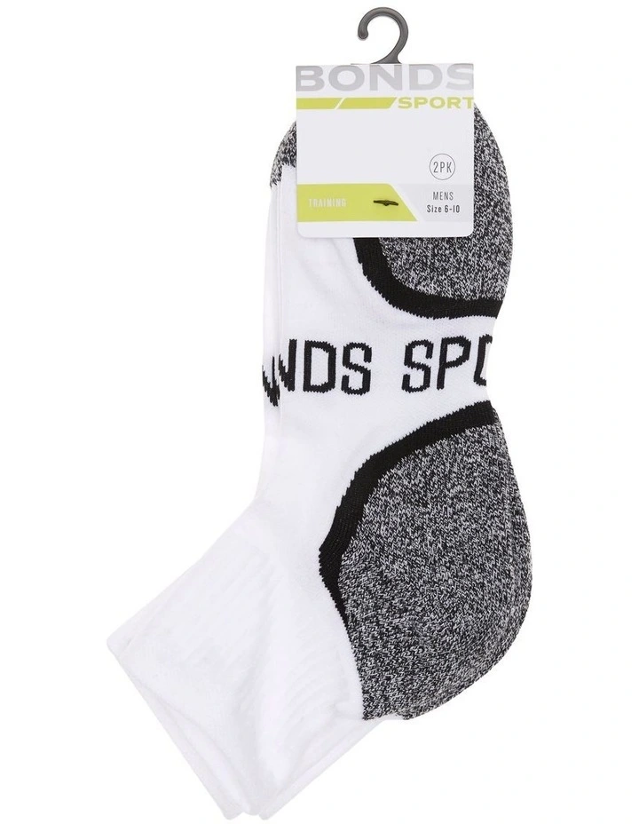 Ultimate Comfort Quarter Crew Socks 2 Pack in White