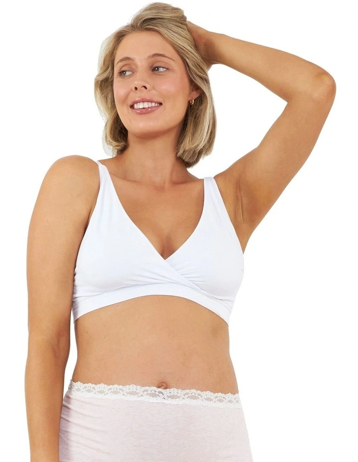 Seamless Nursing Bralette in White