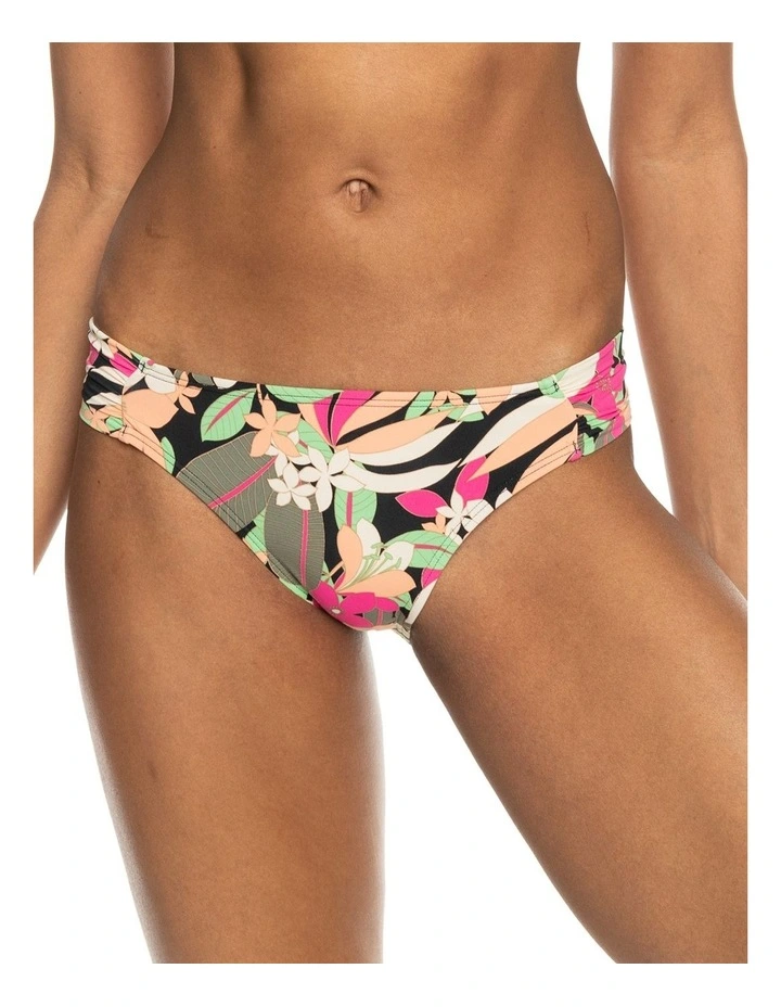 Printed Beach Classics Moderate Bikini Bottoms in Anthracite Palmsongs