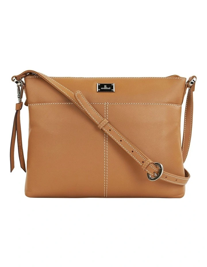 Alegra Leather Crossbody Bag in Tan
