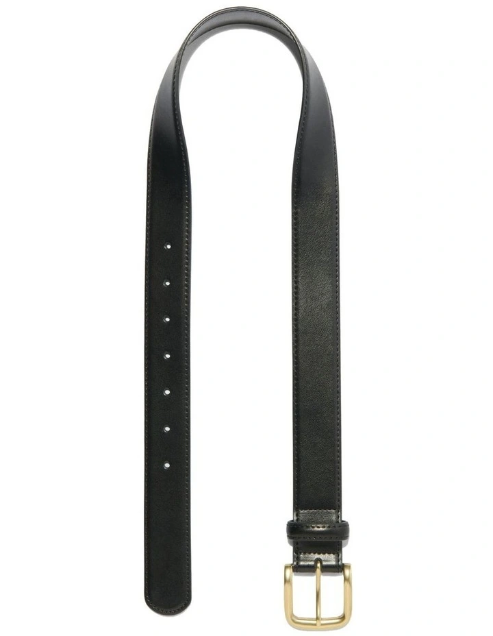Leather Boyfriend Belt in Black