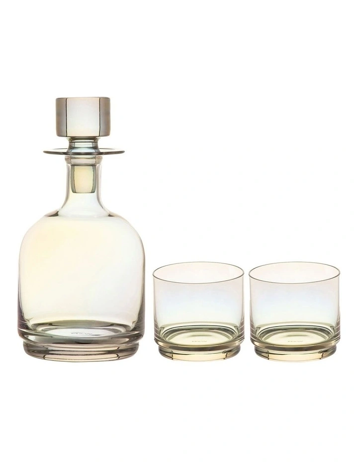 Glamour Stacked Decanter Set 3 Pieces in Iridescent