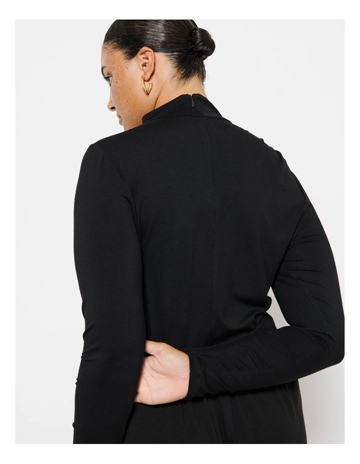 Gathered Shoulder Top in Black