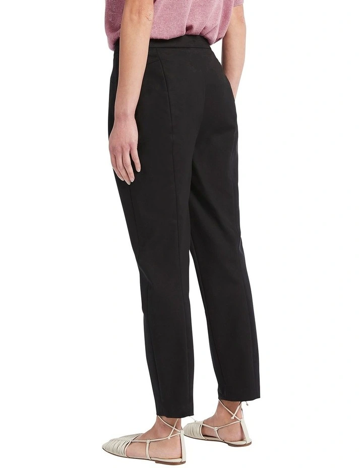 Sarah Compact Cotton Pant in Black