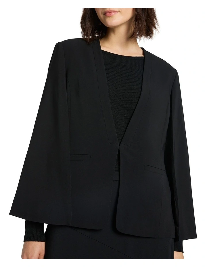 Cinda Crepe Cape in Black