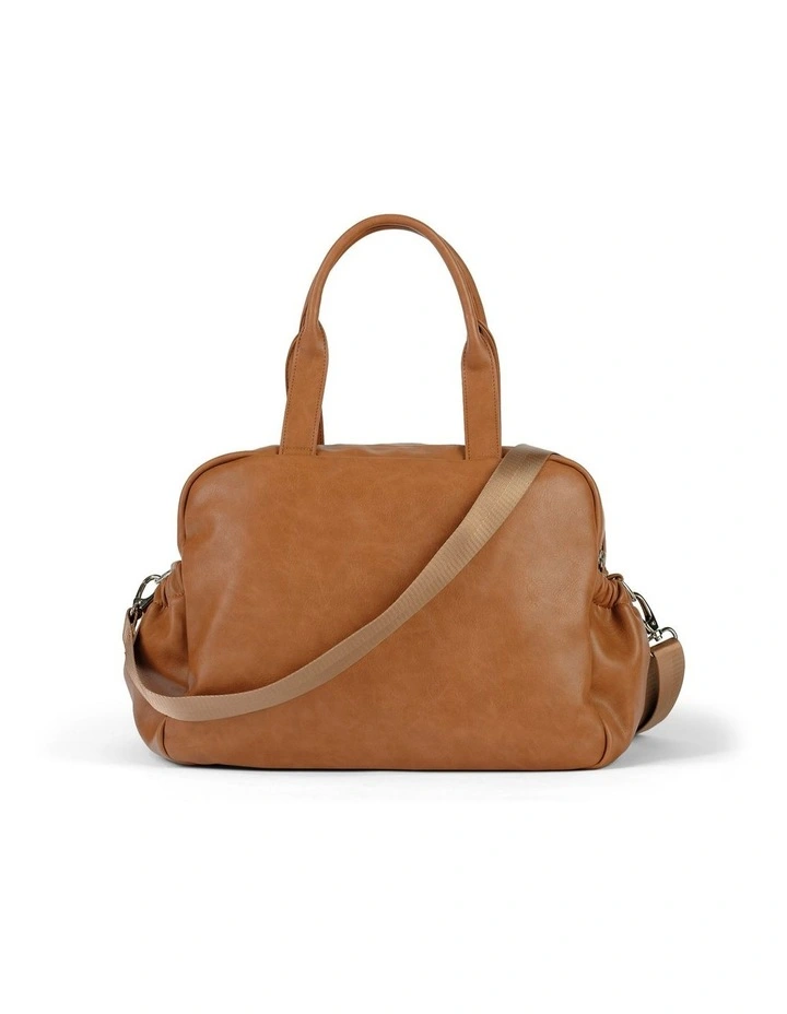 Carry All Vegan Leather Nappy Bag in Tan
