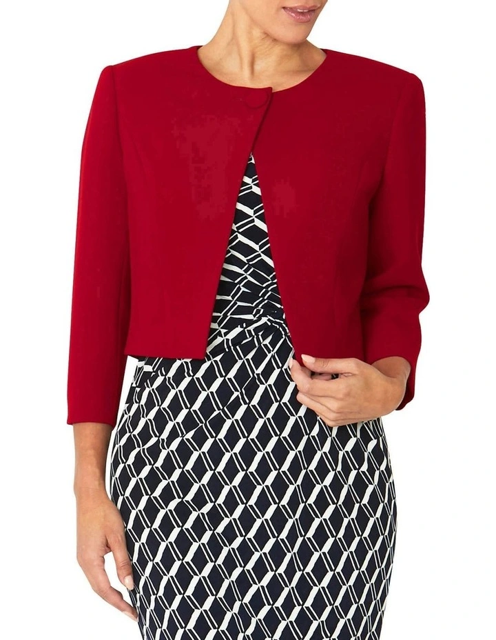 Jackie Single Button Jacket in Red