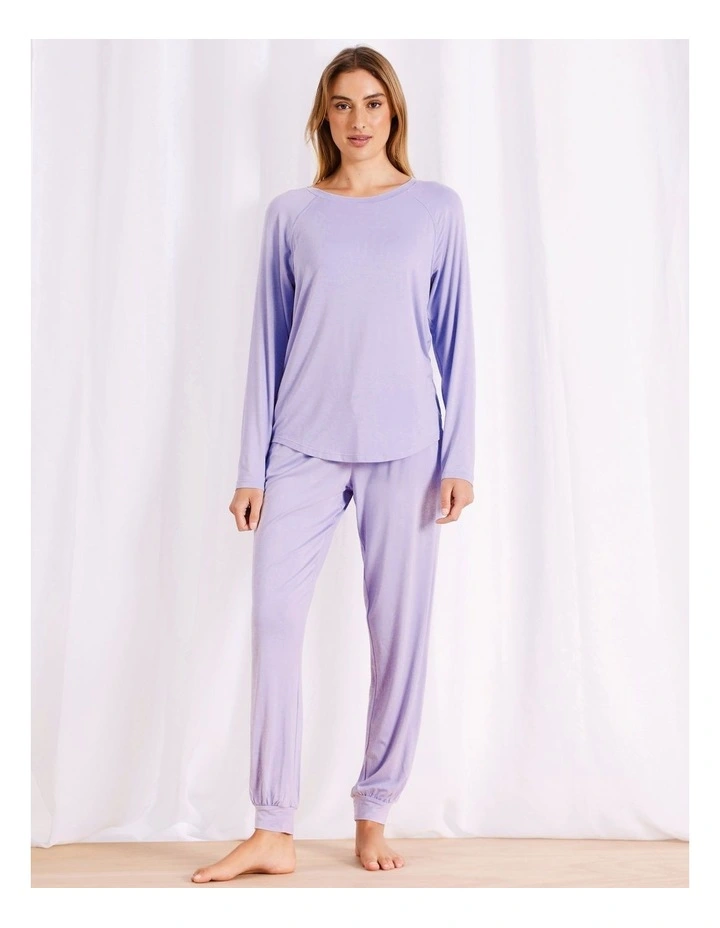 Pure Comfort Bamboo Long Cuffed Pant in Lilac