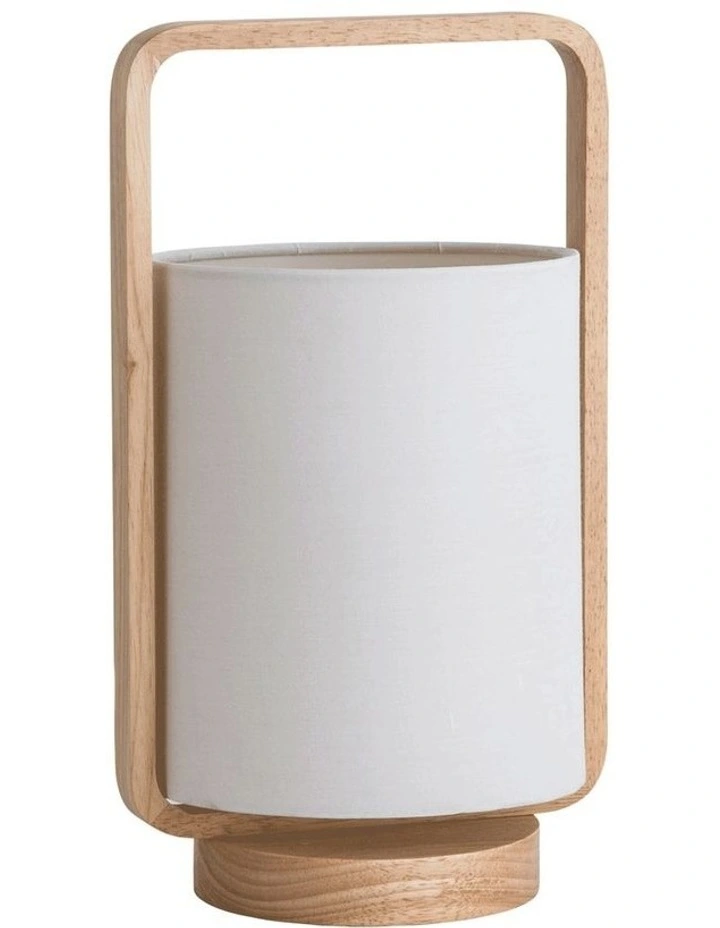 Lucia Timber & Cotton Table Lamp White