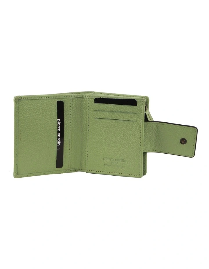 Leather Flip-Over Bi-Fold Wallet in Jade