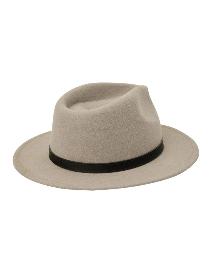 Wool Felt Fedora Hat in Smoke