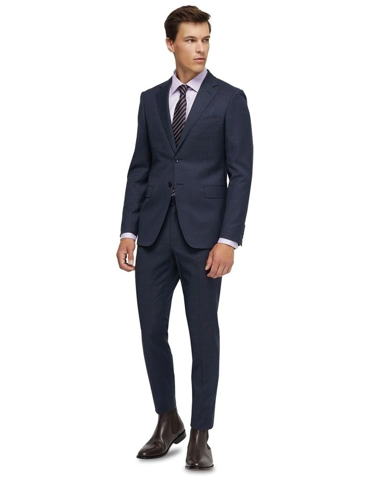Byron Luxury Half Canvas Suit Jacket in Navy