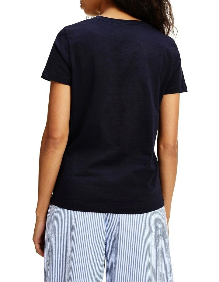 Logo Crew Neck Tee in Blue