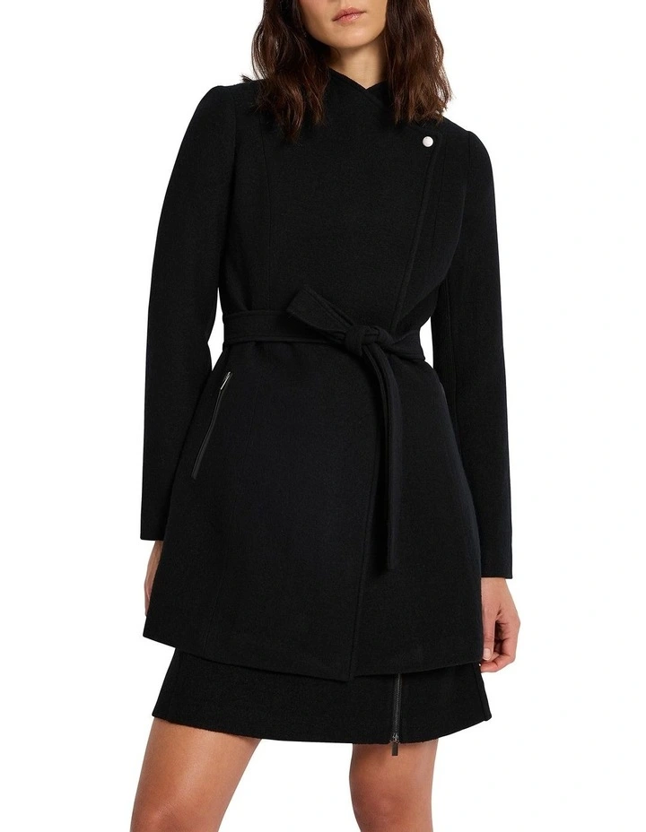 Ruby Felted Wool Coat in Black