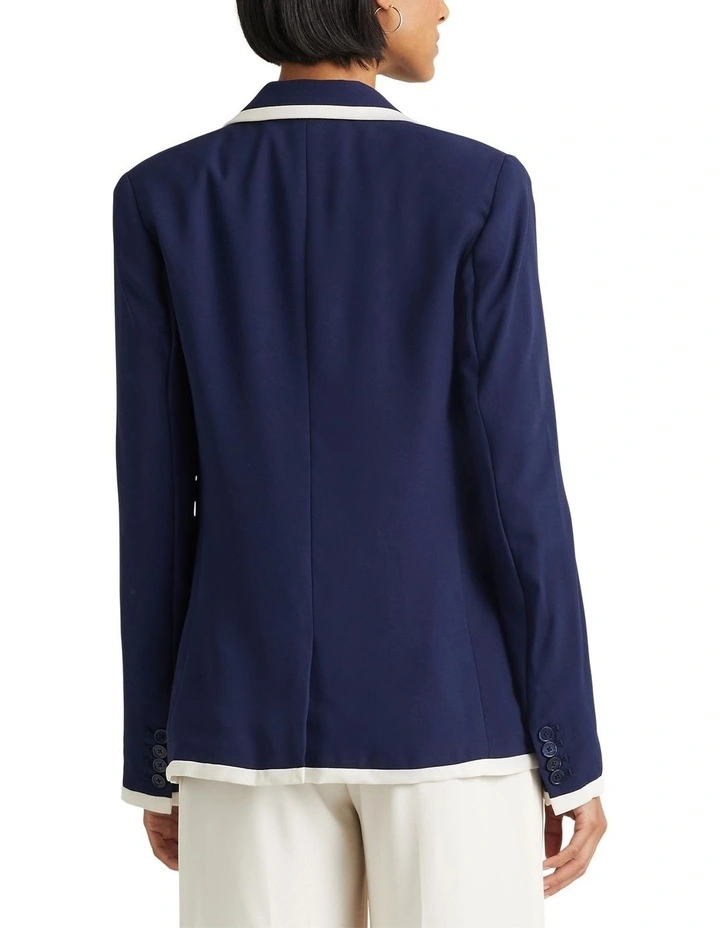 Two-Tone Georgette Blazer in Navy
