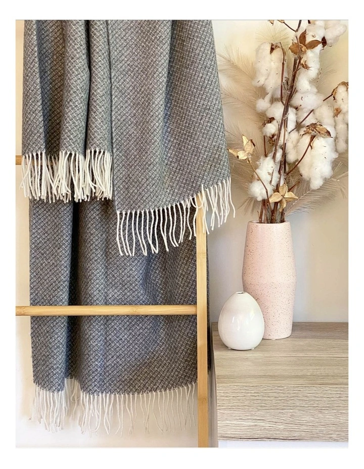 Chiswick Throw Blanket in Dark Grey
