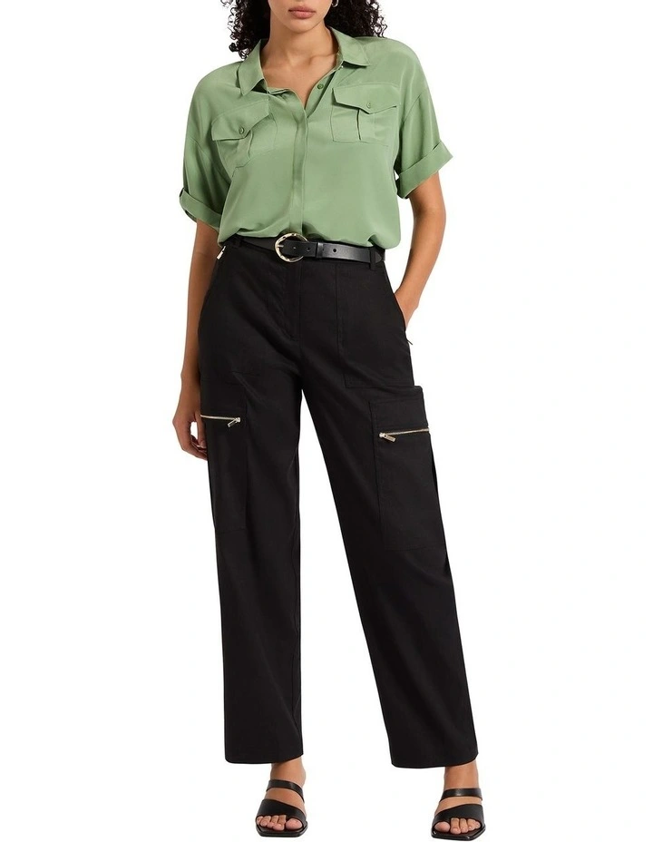 Still Into You Silk Shirt in Olive